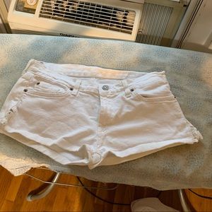 Size 30 7 for all mankind shorts white with lace
